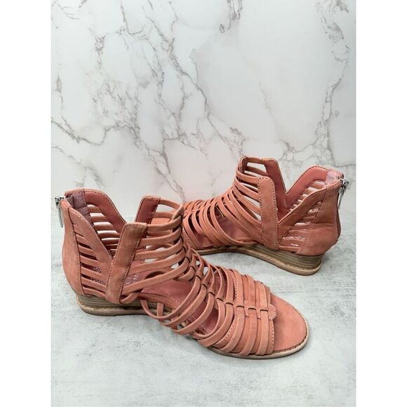 Vince Camuto Gladiator Sandals Womens Revey Coral Leather Open Toe Wedges - Picture 6 of 12